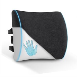 Breathable Lumbar Support Pillow w/Mesh & Velvet Covers Memory Foam
